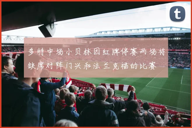 多特中场小贝林因红牌停赛两场将缺席对阵门兴和法兰克福的比赛